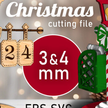 Intra απο ξύλο plywood 3mm-4mm πάχος - Days Under Christmas | Φωτιστικό δρόμου Δίασταση 15x15 cm INTRAFABR-80005162 - Image 1