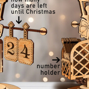 Intra απο ξύλο plywood 3mm-4mm πάχος - Days Under Christmas | Φωτιστικό δρόμου Δίασταση 15x15 cm INTRAFABR-80005162 - Image 2