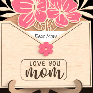 Intra απο ξύλο plywood 3mm-4mm πάχος - Αγαπητή μαμά Floral φάκελος  Δίασταση 30x20 cm INTRAFABR-119418771