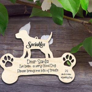 Intra απο ξύλο plywood 3mm-4mm πάχος - Αγαπητέ Χριστουγεννιάτικο στολίδι για σκύλους Άγιου Βασίλη Δίασταση 6x6 cm INTRAFABR-34352536