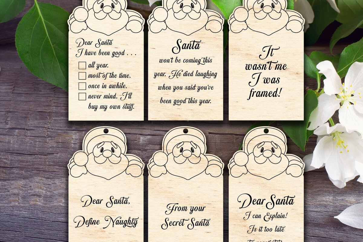 Intra απο ξύλο plywood 3mm-4mm πάχος - Αγαπητοί Άγιοι Χριστουγεννιάτικες ετικέτες V2 Δίασταση 15x15 cm INTRAFABR-37338973