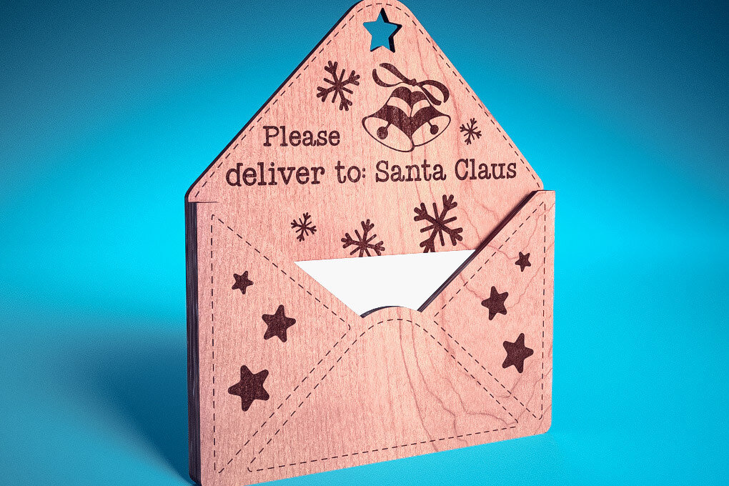 Intra απο ξύλο plywood 3mm-4mm πάχος - Dear Santa Ornament Laser Cut  |  Δίασταση 6x6 cm INTRAFABR-72094705