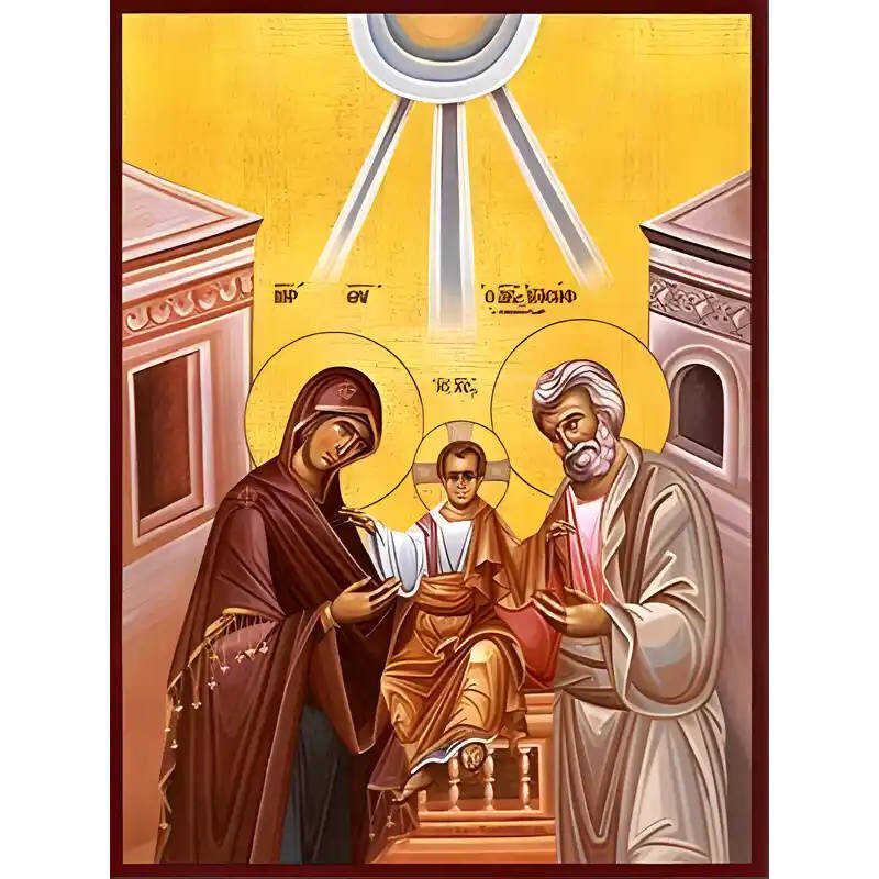 Εικόνα Ορθοδοξίας με περίγραμμα χρυσό σε ξύλο Φλαμουρίας  με  βάση Εικόνα ΑΓΙΑ ΟΙΚΟΓΕΝΕΙΑ Χειροποίητη Ελληνορθόδοξη εικόνα του Ιησού Χριστού, Κρεμαστή πλάκα βυζαντινής τέχνης, χριστιανική τέχνη Διάσταση 40x30 cm (10,2x7,9 ίντσες)  INTRAEK-1447757865264