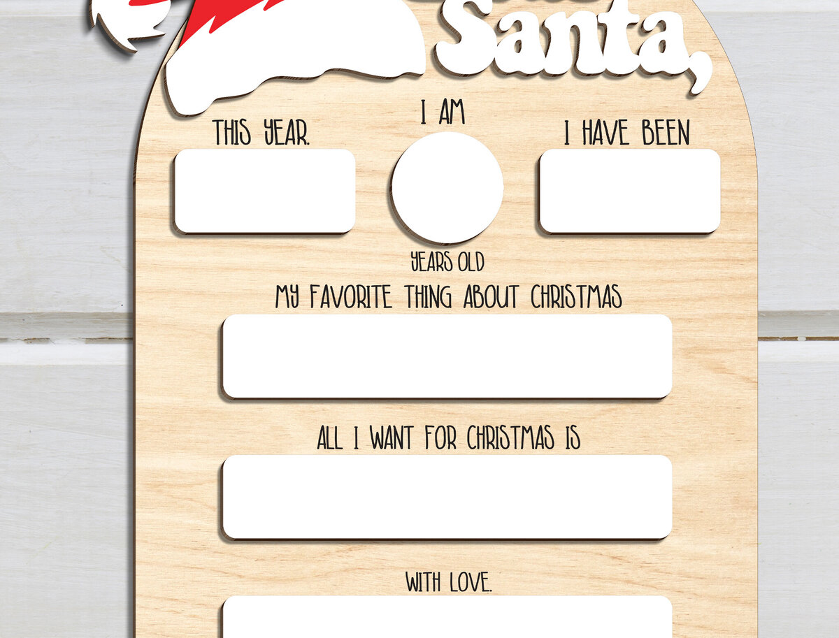 Intra απο ξύλο plywood 3mm-4mm πάχος - Αγαπητέ Santa Sign File  Δίασταση 30x20 cm INTRAFABR-101832727