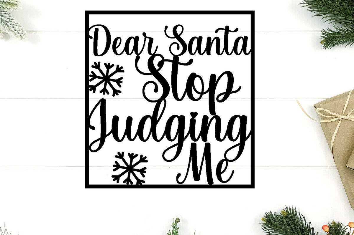 Intra απο ξύλο plywood 3mm-4mm πάχος - Αγαπητέ Άγιο Βασίλη, σταμάτα να με κρίνεις μεταλλικό σημάδι Δίασταση 40x50 cm INTRAFABR-80878886