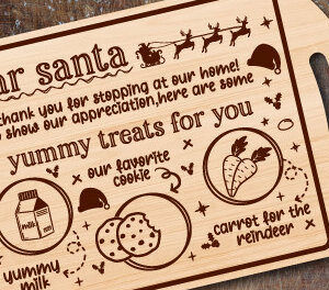 Intra απο ξύλο plywood 3mm-4mm πάχος - Αγαπητέ Santa Tray Cut Laser Δίασταση 20x20 cm INTRAFABR-80150945