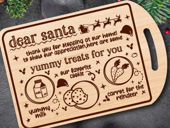 Intra απο ξύλο plywood 3mm-4mm πάχος - Αγαπητέ Santa Tray Cut Laser Δίασταση 20x20 cm INTRAFABR-80150945 - Image 2