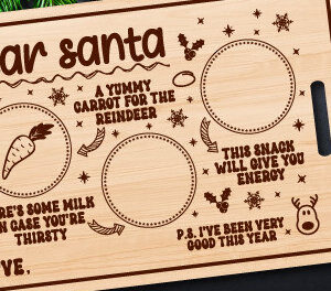 Intra απο ξύλο plywood 3mm-4mm πάχος - Αγαπητέ Santa Tray Cut Laser Δίασταση 20x20 cm INTRAFABR-80150955