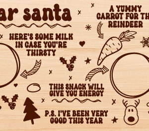 Intra απο ξύλο plywood 3mm-4mm πάχος - Αγαπητέ Santa Tray Cut Laser Δίασταση 20x20 cm INTRAFABR-80150965