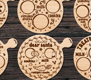 Intra απο ξύλο plywood 3mm-4mm πάχος - Αγαπητή δέσμη κοπής με λέιζερ δίσκου Santa Δίασταση 20x20 cm INTRAFABR-80130494