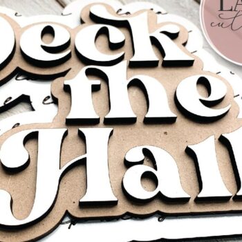 Intra απο ξύλο plywood 3mm-4mm πάχος - Deck the Halls, Χριστουγεννιάτικη πινακίδα Δίασταση 15x15 cm INTRAFABR-71538453 - Image 2