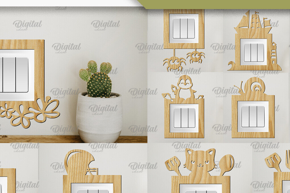 Intra απο ξύλο plywood 3mm-4mm πάχος - Διακόσμηση Πλαίσιο για Επιτοίχιο Διακόπτη  Πακέτο Δίασταση 20x25 cm INTRAFABR-92048360