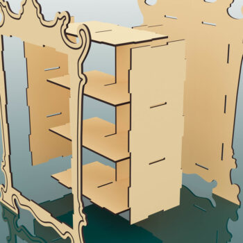 Intra απο ξύλο plywood 3mm-4mm πάχος - Διακοσμητικά αρχεία βάσης προβολής 6 θέσεων Δίασταση 260x100 cm INTRAFABR-68058287 - Image 3