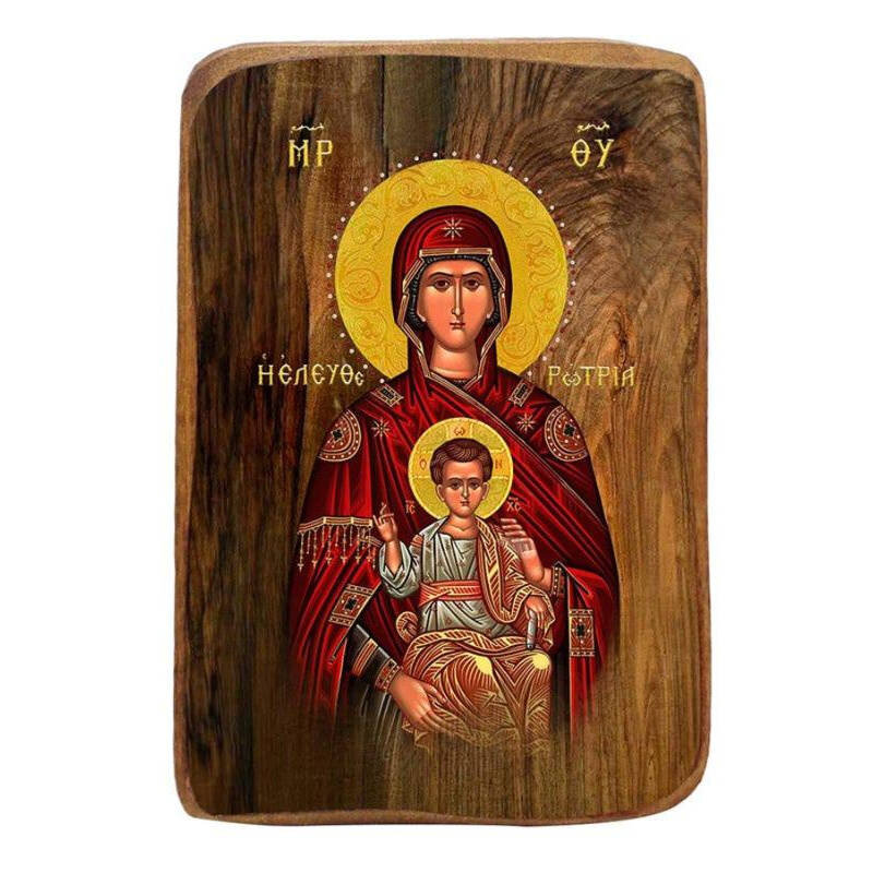 Εικόνα Ορθοδοξίας με περίγραμμα χρυσό σε ξύλο Φλαμουρίας  με  βάση Παναγία η λυτρωτής Σετ βάπτισης 20 τεμαχίων, Εικόνα Βάπτισης, Μπομπονιέρα Χειροποίητη Βυζαντινή εικόνα 9x6cm, Χριστιανικό Δώρο Διάσταση 50x40 cm (19,7 x 15,8 ίντσες)  INTRAEK-6543216724091