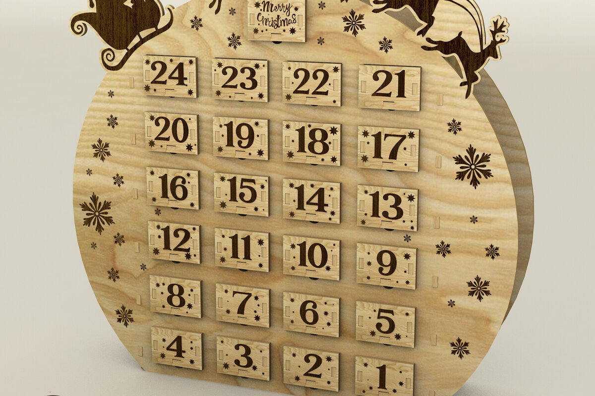 Intra απο ξύλο plywood 3mm-4mm πάχος - ΔΙΑΚΟΣΜΗΤΙΚΟ ΗΜΕΡΟΛΟΓΙΟ ΕΦΑΡΜΟΓΗΣ, Ξυλοκοπή Δίασταση 17x17 cm INTRAFABR-78418409