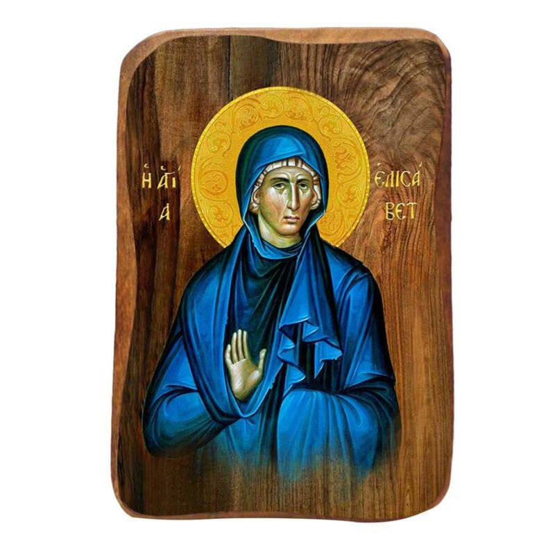 Εικόνα Ορθοδοξίας με περίγραμμα χρυσό σε ξύλο Φλαμουρίας  με  βάση Μπομπονιέρα Βάπτισης Αγίας Ελισάβετ Σετ 20 τεμαχίων, Εικόνα Βάπτισης, Χειροποίητη Βυζαντινή εικόνα Bomboniera 9x6cm, Χριστιανικό Δώρο Διάσταση 50x40 cm (19,7 x 15,8 ίντσες)  INTRAEK-6543216724089