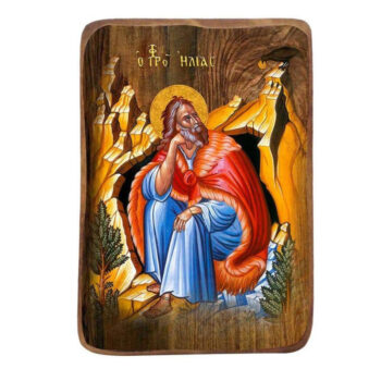 Εικόνα Ορθοδοξίας με περίγραμμα χρυσό σε ξύλο Φλαμουρίας  με  βάση Μπομπονιέρα Βάπτισης Προφήτης Ηλίας Σετ 20 τεμαχίων, Εικόνα Βάπτισης, Χειροποίητη Βυζαντινή εικόνα Bomboniera 9x6cm, Χριστιανικό Δώρο Διάσταση 45x35 cm (17,7 x 13,8 ίντσες) INTRAEK-543216724074 - Image 1