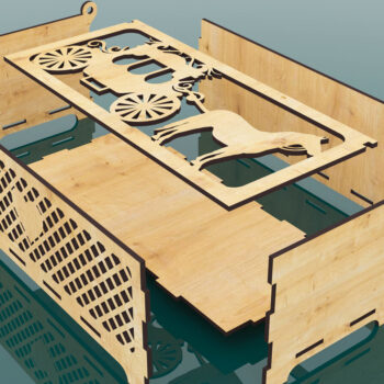 Intra απο ξύλο plywood 3mm-4mm πάχος - Διακοσμητικό κουτί Barouche Cut Laser  Δίασταση 225x100 cm INTRAFABR-67837562 - Image 3