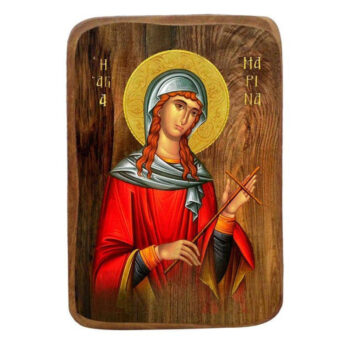 Εικόνα Ορθοδοξίας με περίγραμμα χρυσό σε ξύλο Φλαμουρίας  με  βάση Μπομπονιέρα Βάπτισης Αγίας Μαρίνας Σετ 20 τεμαχίων, Εικόνα Βάπτισης, Μπομπονιέρα Χειροποίητη Βυζαντινή εικόνα 9x6cm, Χριστιανικό Δώρο Διάσταση 45x35 cm (17,7 x 13,8 ίντσες) INTRAEK-543216724058 - Image 1