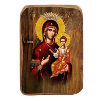 Εικόνα Ορθοδοξίας με περίγραμμα χρυσό σε ξύλο Φλαμουρίας  με  βάση Μπομπονιέρα βάπτισης Παναγία Οδηγός Σετ 20 τεμαχίων, Εικόνα Βάπτισης, Bomboniera Χειροποίητη Βυζαντινή εικόνα 9x6cm, Χριστιανικό Δώρο Διάσταση 45x35 cm (17,7 x 13,8 ίντσες) INTRAEK-543216724047 - Image 1