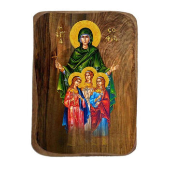 Εικόνα Ορθοδοξίας με περίγραμμα χρυσό σε ξύλο Φλαμουρίας  με  βάση Μπομπονιέρα Βάπτισης Αγίας Σοφίας Σετ 20 τεμαχίων, Εικόνα Βάπτισης, Μπομπονιέρα Χειροποίητη Βυζαντινή εικόνα 9x6cm, Χριστιανικό Δώρο Διάσταση 45x35 cm (17,7 x 13,8 ίντσες) INTRAEK-543216724032 - Image 1