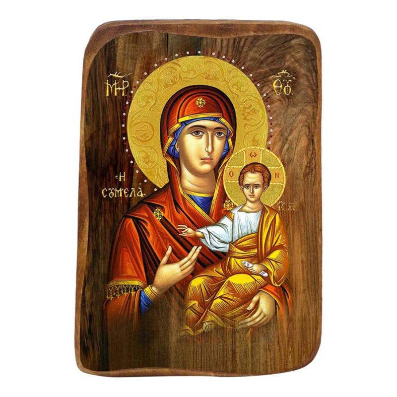 Εικόνα Ορθοδοξίας με περίγραμμα χρυσό σε ξύλο Φλαμουρίας  με  βάση Μπομπονιέρα Βάπτισης Παναγία Σουμελά Σετ 20 τεμαχίων, Εικόνα Βάπτισης, Bomboniera Χειροποίητη Βυζαντινή εικόνα 9x6cm, Χριστιανικό Δώρο Διάσταση 50x40 cm (19,7 x 15,8 ίντσες)  INTRAEK-6543216724031