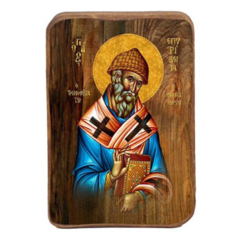 Εικόνα Ορθοδοξίας με περίγραμμα χρυσό σε ξύλο Φλαμουρίας  με  βάση Μπομπονιέρα Βάπτισης Αγίου Σπυρίδωνα Σετ 20 τεμαχίων, Εικόνα Βάπτισης, Χειροποίητη Βυζαντινή εικόνα Bomboniera 9x6cm, Χριστιανικό Δώρο Διάσταση 45x35 cm (17,7 x 13,8 ίντσες) INTRAEK-543216724028 - Image 1