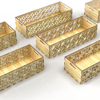 Intra απο ξύλο plywood 3mm-4mm πάχος - Διακοσμητικά κουτιά Laser Cut Bundle 01 Δίασταση 15x15 cm INTRAFABR-116835176 - Image 1