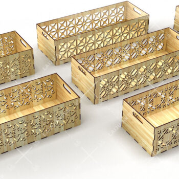 Intra απο ξύλο plywood 3mm-4mm πάχος - Διακοσμητικά κουτιά Laser Cut Bundle 01 Δίασταση 15x15 cm INTRAFABR-116835176 - Image 2