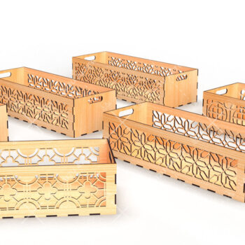 Intra απο ξύλο plywood 3mm-4mm πάχος - Διακοσμητικά κουτιά Laser Cut Bundle 03 Δίασταση 15x15 cm INTRAFABR-116835387 - Image 1