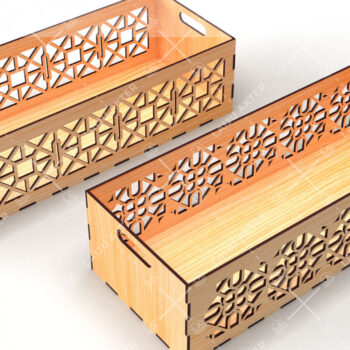 Intra απο ξύλο plywood 3mm-4mm πάχος - Διακοσμητικά κουτιά Laser Cut Bundle 04 Δίασταση 15x15 cm INTRAFABR-116835438 - Image 2