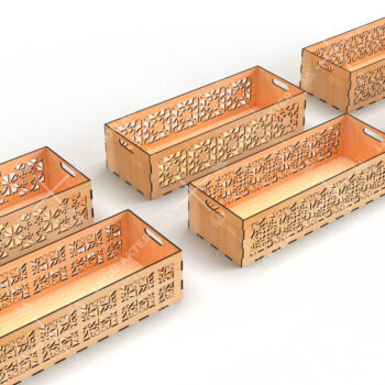 Intra απο ξύλο plywood 3mm-4mm πάχος - Διακοσμητικά κουτιά Laser Cut Bundle 05 Δίασταση 15x15 cm INTRAFABR-116835497 - Image 1