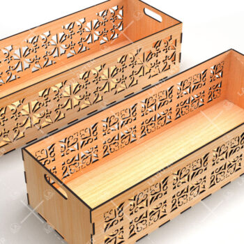 Intra απο ξύλο plywood 3mm-4mm πάχος - Διακοσμητικά κουτιά Laser Cut Bundle 05 Δίασταση 15x15 cm INTRAFABR-116835497 - Image 2