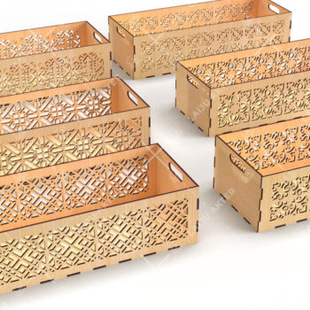 Intra απο ξύλο plywood 3mm-4mm πάχος - Διακοσμητικά κουτιά Laser Cut Bundle 07 Δίασταση 15x15 cm INTRAFABR-116835581 - Image 1