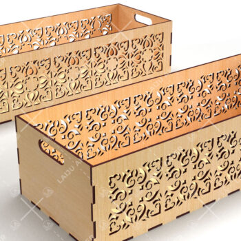 Intra απο ξύλο plywood 3mm-4mm πάχος - Διακοσμητικά κουτιά Laser Cut Bundle 07 Δίασταση 15x15 cm INTRAFABR-116835581 - Image 3