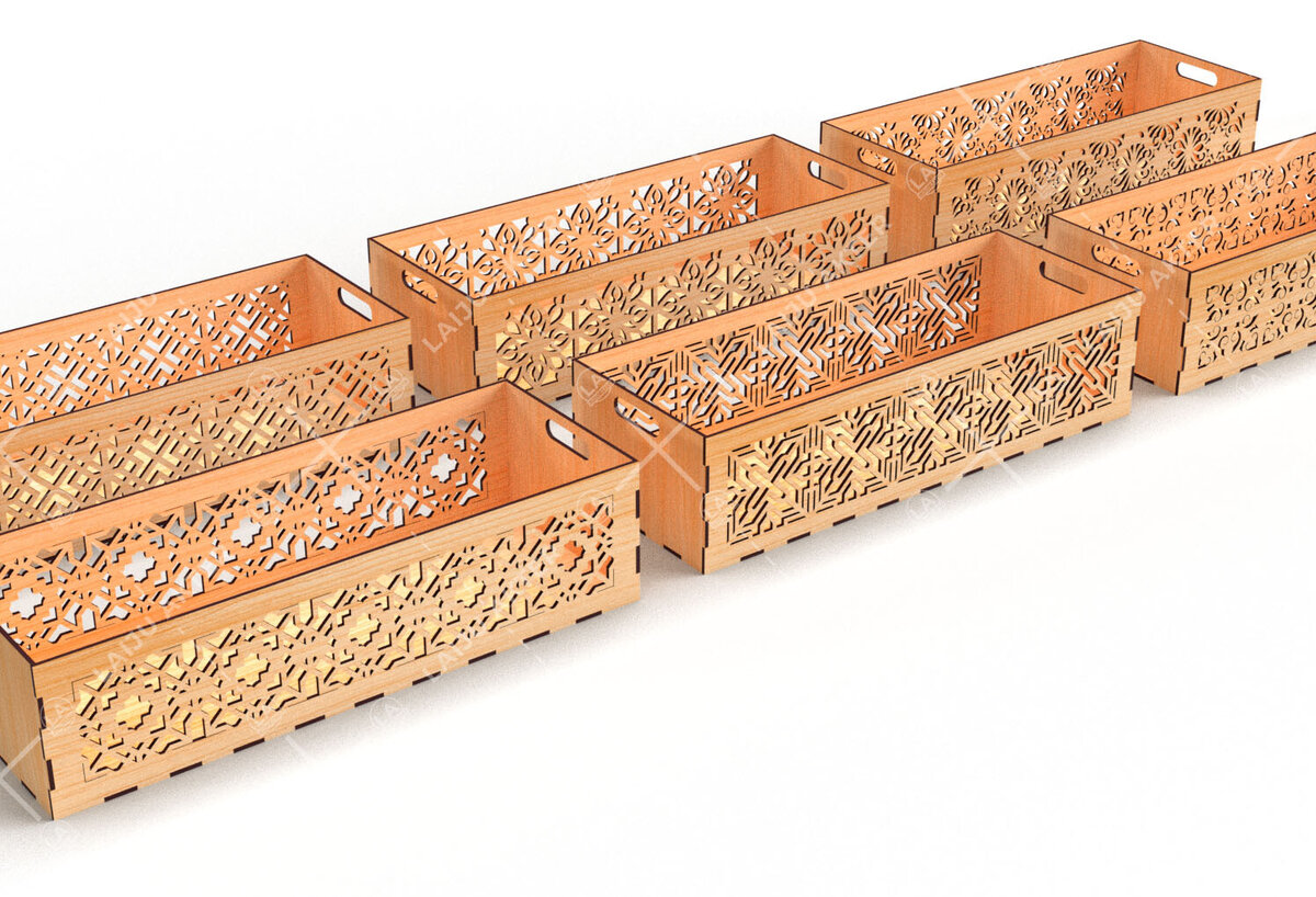 Intra απο ξύλο plywood 3mm-4mm πάχος - Διακοσμητικά κουτιά Δέσμη κοπής με λέιζερ Δίασταση 15x15 cm INTRAFABR-116835548