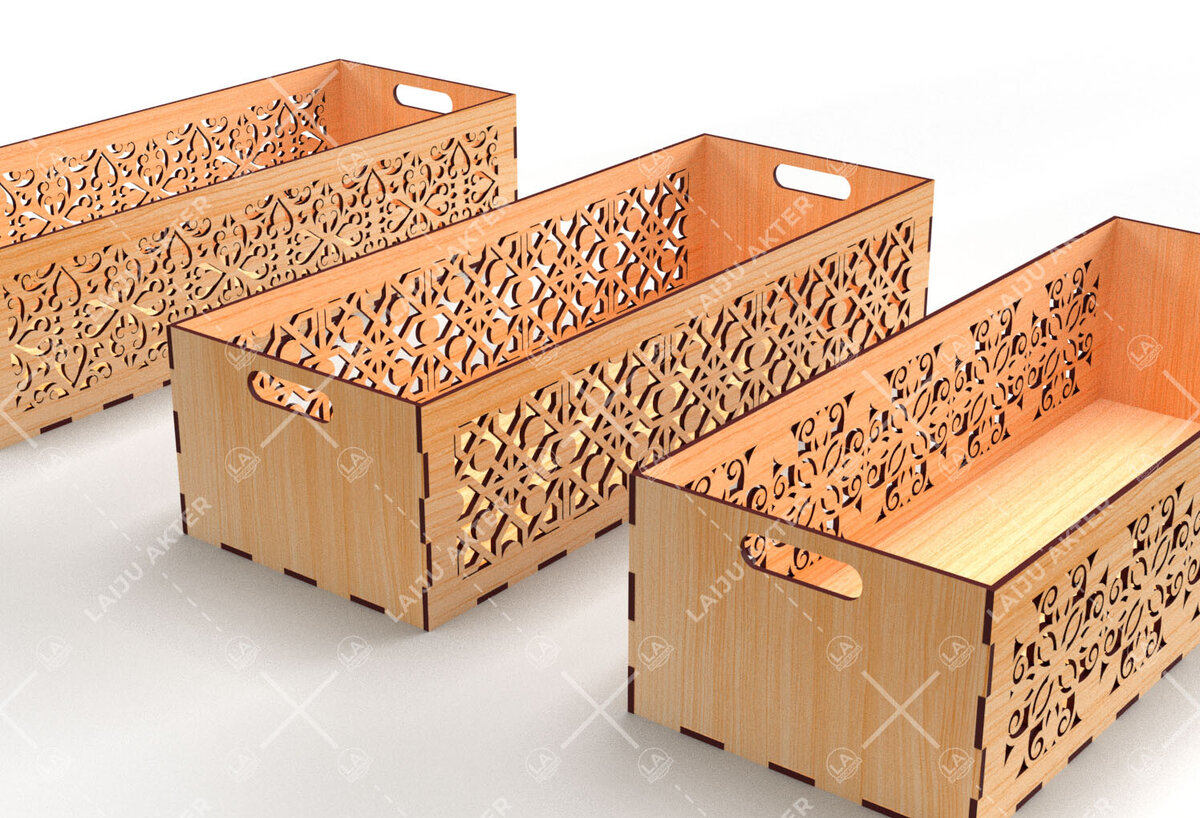 Intra απο ξύλο plywood 3mm-4mm πάχος - Διακοσμητικά κουτιά Δέσμη κοπής με λέιζερ Δίασταση 15x15 cm INTRAFABR-116835655