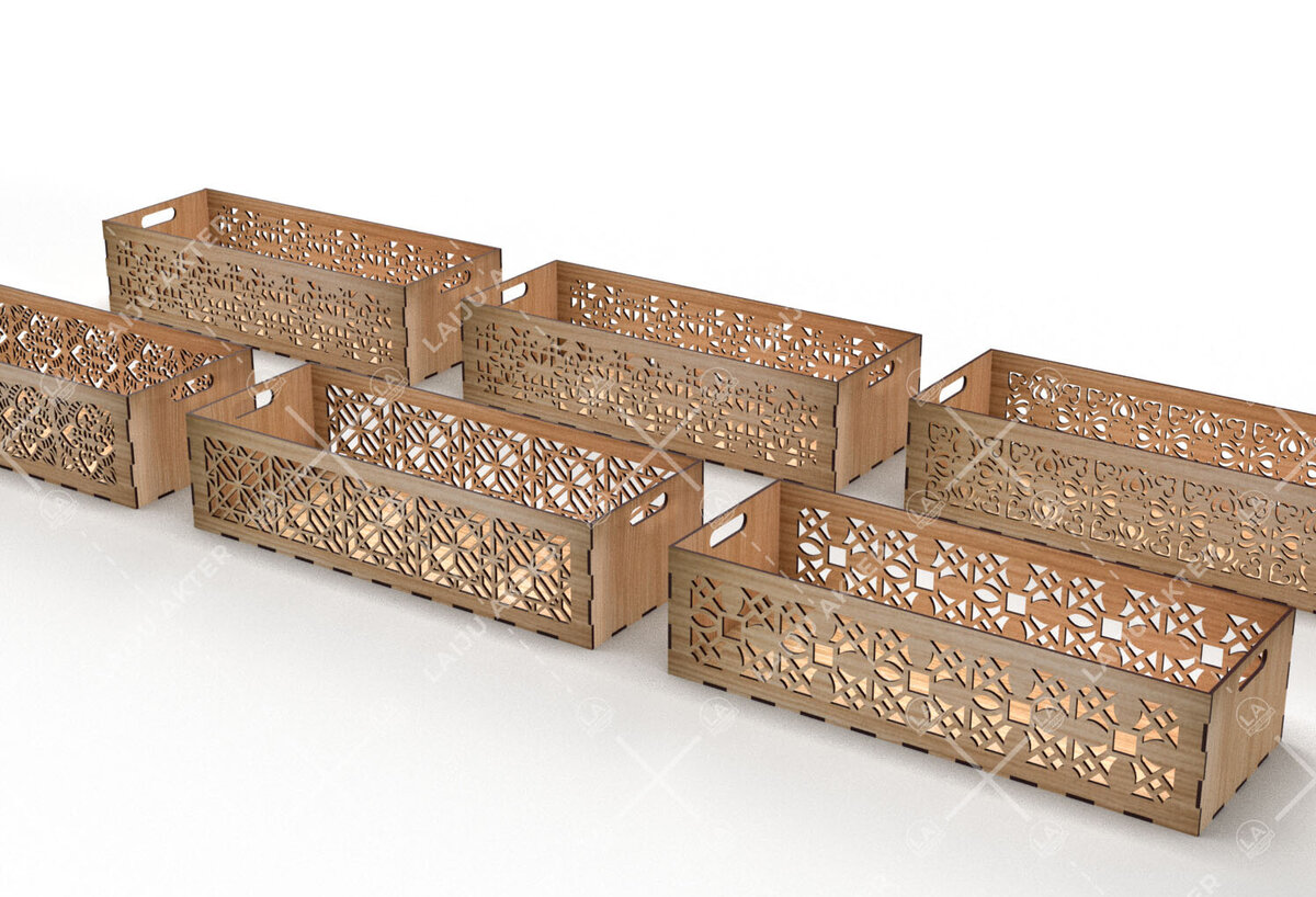 Intra απο ξύλο plywood 3mm-4mm πάχος - Διακοσμητικά κουτιά Δέσμη κοπής με λέιζερ Δίασταση 15x15 cm INTRAFABR-116835281