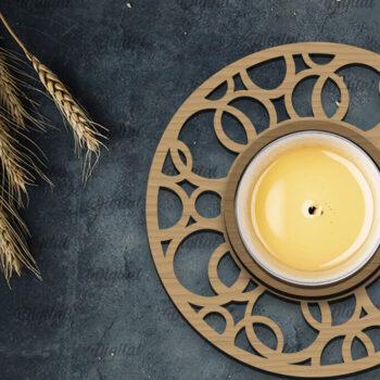 Intra απο ξύλο plywood 3mm-4mm πάχος - Διακοσμητικό Κηροπήγιο Πακέτο LaserCut Δίασταση 30x20 cm INTRAFABR-107177348 - Image 5