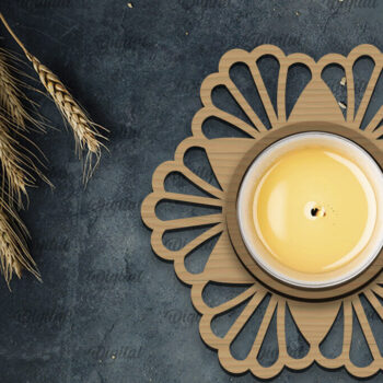 Intra απο ξύλο plywood 3mm-4mm πάχος - Διακοσμητικό Κηροπήγιο Πακέτο LaserCut Δίασταση 30x20 cm INTRAFABR-107177348 - Image 7