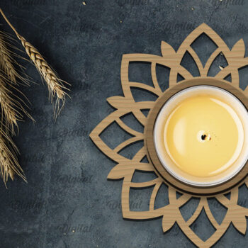 Intra απο ξύλο plywood 3mm-4mm πάχος - Διακοσμητικό Κηροπήγιο Σχέδιο LaserCut Δίασταση 30x20 cm INTRAFABR-107176528 - Image 1