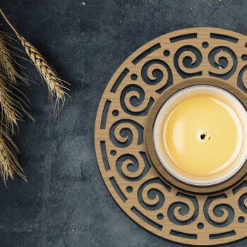 Intra απο ξύλο plywood 3mm-4mm πάχος - Διακοσμητικό Κηροπήγιο Σχέδιο LaserCut Δίασταση 30x20 cm INTRAFABR-107176564 - Image 1