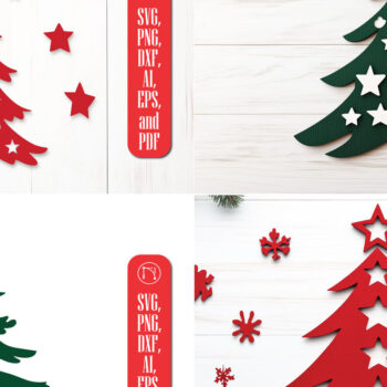 Intra απο ξύλο plywood 3mm-4mm πάχος - Διακοσμητικό χριστουγεννιάτικο δέντρο  Δίασταση 6x6 cm INTRAFABR-111271108 - Image 1