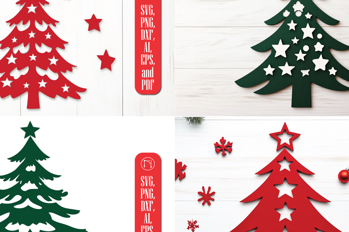 Intra απο ξύλο plywood 3mm-4mm πάχος - Διακοσμητικό χριστουγεννιάτικο δέντρο  Δίασταση 6x6 cm INTRAFABR-111271108