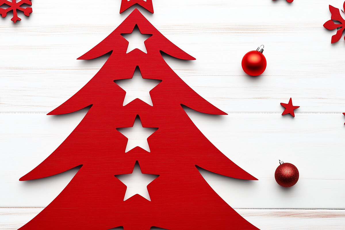 Intra απο ξύλο plywood 3mm-4mm πάχος - Διακοσμητικό κομμένο   Χριστουγεννιάτικου Δέντρου Δίασταση 6x6 cm INTRAFABR-111270503