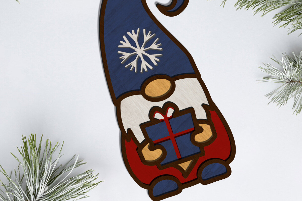 Intra απο ξύλο plywood 3mm-4mm πάχος - Διακοσμητικό Χριστουγεννιάτικο Δέντρο Παιχνίδι Gnome Δίασταση 4x4 cm INTRAFABR-86742608