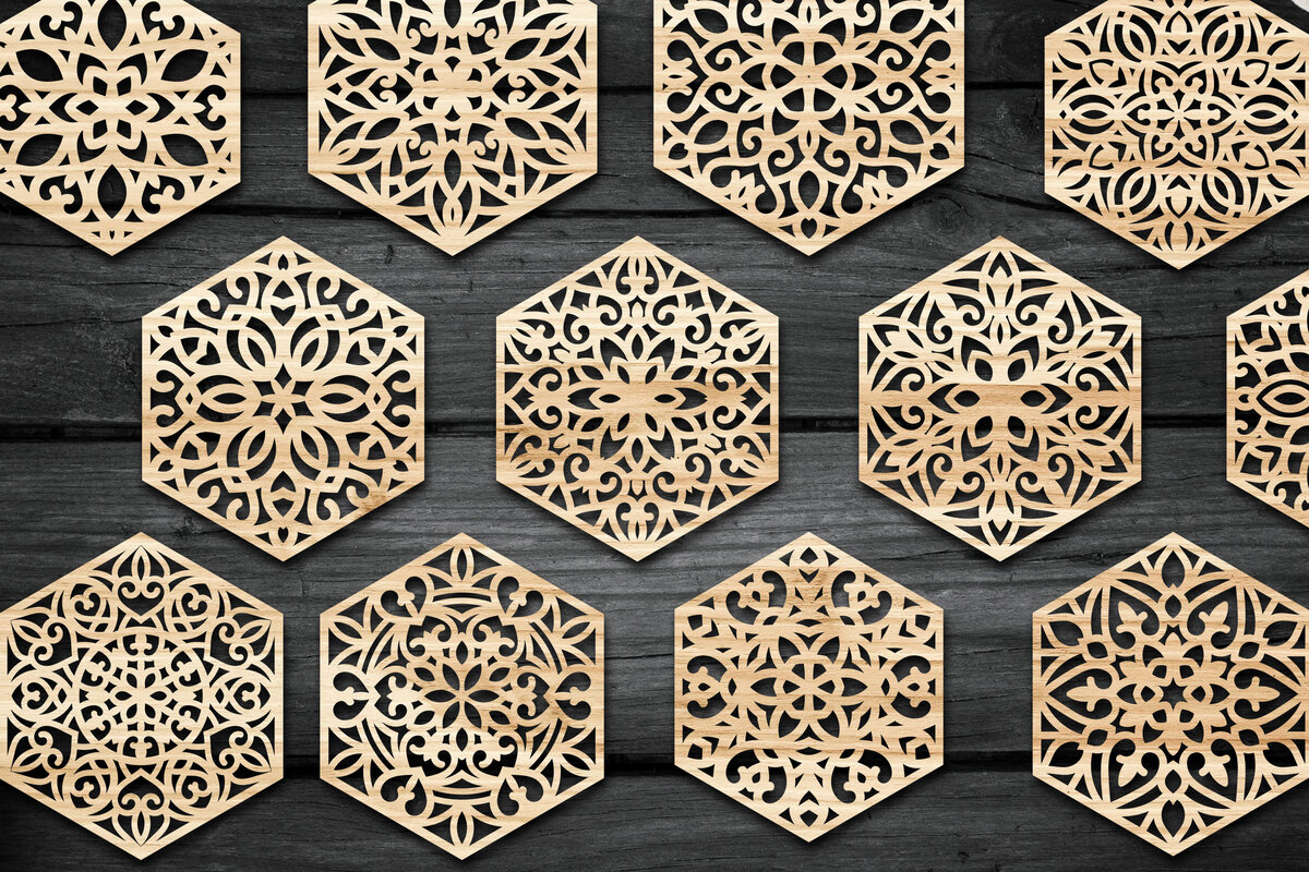 Intra απο ξύλο plywood 3mm-4mm πάχος - Διακοσμητικό Ποτό Εξαγωνικό Σουβέρ  Δίασταση 30x20 cm INTRAFABR-72792384