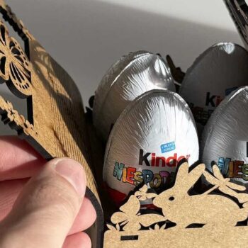 Intra απο ξύλο plywood 3mm-4mm πάχος - Διακοσμητικό πασχαλινό καλάθι κομμένο  με λέιζερ Δίασταση 3x4 cm INTRAFABR-93655316 - Image 5