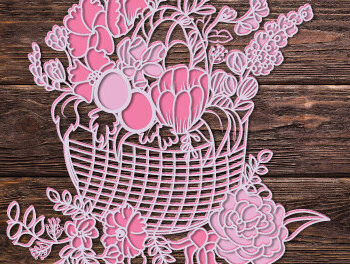 Intra απο ξύλο plywood 3mm-4mm πάχος - Διακοσμητικό Πασχαλινό Καλαθάκι  1518 Δίασταση 15x15 cm INTRAFABR-117925258 - Image 1