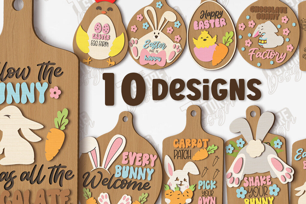 Intra απο ξύλο plywood 3mm-4mm πάχος - Πακέτο διακοσμητικών πασχαλινών σανίδων | CNC Δίασταση 15x15 cm INTRAFABR-117201695